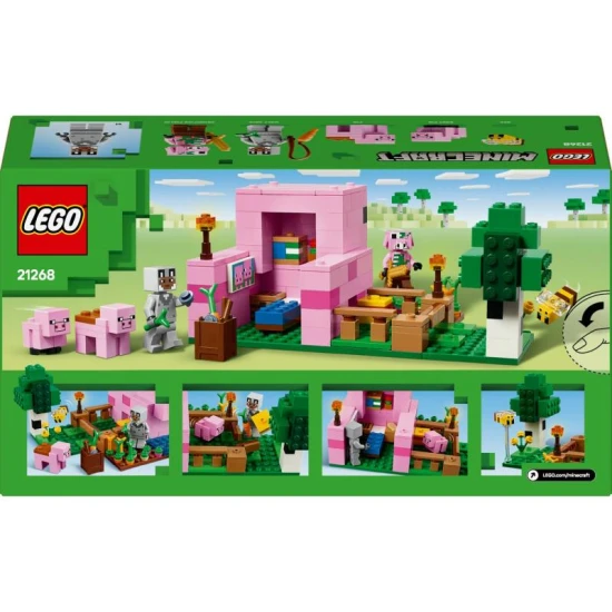 LEGO Minecraft Malacház 21268 – építőkészlet piglinnel, állatokkal és farmmal gyerekeknek