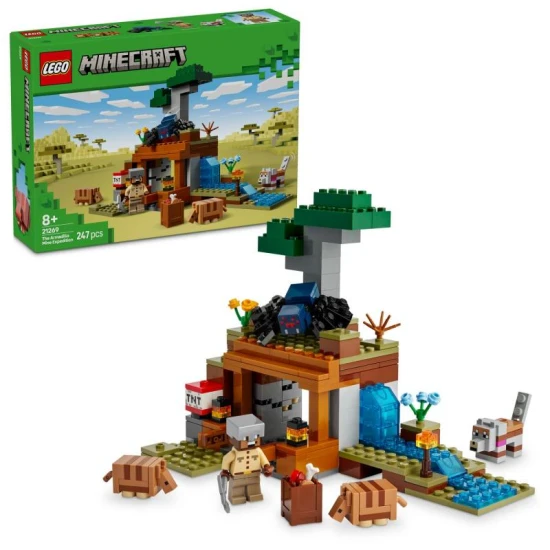 LEGO Minecraft 21269 – Bánya expedíció és övesállatok dinamit, bánya és állatokkal