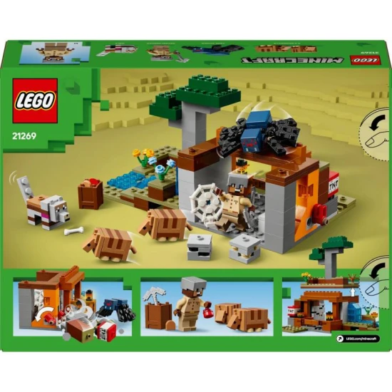 LEGO Minecraft 21269 – Bánya expedíció és övesállatok dinamit, bánya és állatokkal