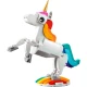 A LEGO® Creator 3 az 1-ben építőkészlet (31140) egy varázslatos egyszarvúval, csikóhalral és pávával, színes, pozícionálható modelleket tartalmaz az építkezéshez és a bemutatáshoz, ideális 7 éves és idősebb gyermekek számára.