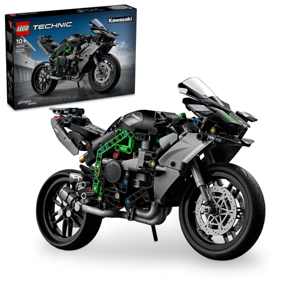 LEGO® Technic Kawasaki Ninja H2R motorkerékpár (42170) - modell kormányzással, felfüggesztéssel, sebességváltóval és mozgó motorral