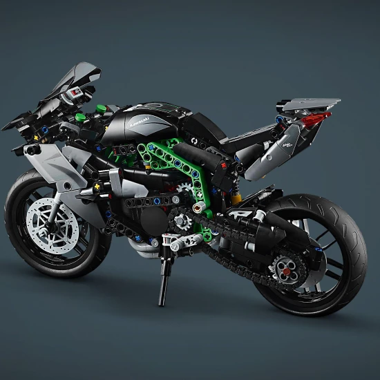 LEGO® Technic Kawasaki Ninja H2R motorkerékpár (42170) - modell kormányzással, felfüggesztéssel, sebességváltóval és mozgó motorral