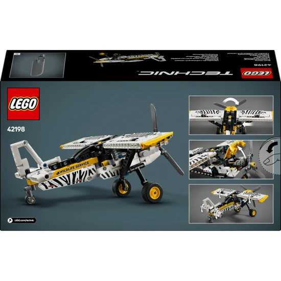LEGO® Technic 42198 Repülőgép a távoli területekre – Forgó propellerrel és zebrával rendelkező modell.