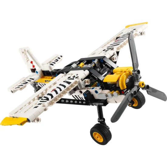 LEGO® Technic 42198 Repülőgép a távoli területekre – Forgó propellerrel és zebrával rendelkező modell.