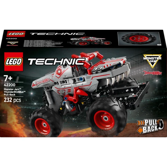 LEGO TECHNIC 42200 Monster Jam ThunderROARus tekercsmotorral LEGO® Technic 42200 Monster Jam™ ThunderROARus™ – Monster truck kihúzható motorral, valósághű részletekkel és agresszív kialakítással.