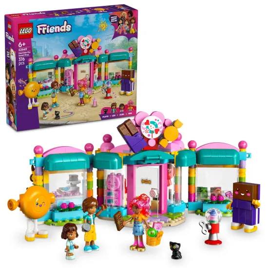  LEGO® Friends 42649 Heartlake édességbolt 3 karakterrel és szórakoztató játékkellékekkel.