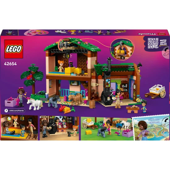 LEGO Friends 42654 Pónifarm és istálló – minibabák, pónik, macska, kocsi és kiegészítők kreatív játékhoz