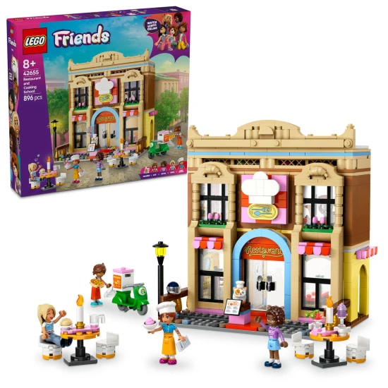 LEGO Friends étterem kiegészítőkkel teli konyhával