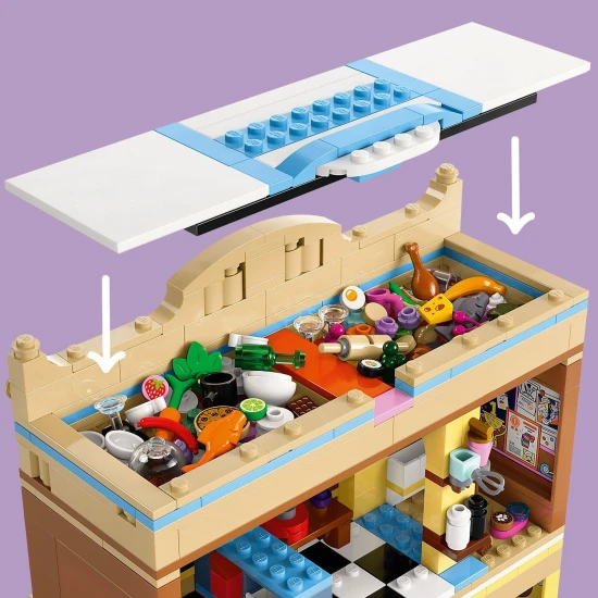 LEGO Friends étterem kiegészítőkkel teli konyhával