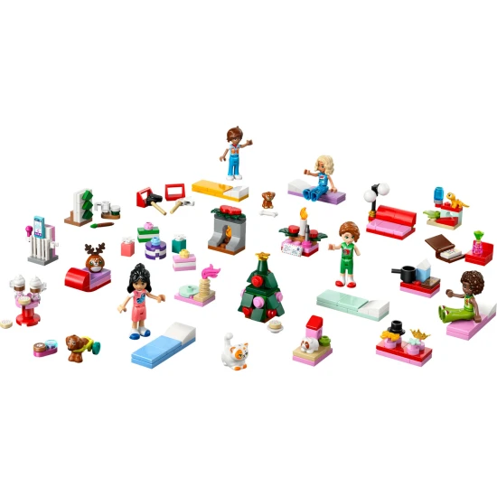 LEGO Friends Adventi naptár 2025 42668 – 5 minibaba, 5 háziállat és 24 meglepetés ünnepi tevékenységekkel