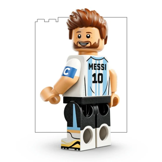LEGO Editions 43011 Lionel Messi Focis csillagpillanatok minifigurával és argentin alappal