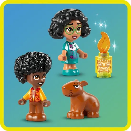 A LEGO® Disney Encanto építőkészlet – Madrigal háza Mirabel, Antonio karakterekkel és egy kapibarával a gyerekek végtelen szórakozásáért.