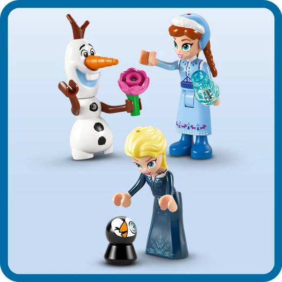 LEGO® Disney Frozen építőkészlet - varázslatos kastély karakterekkel és szánkóval a kreatív gyermekek szórakoztatásához.