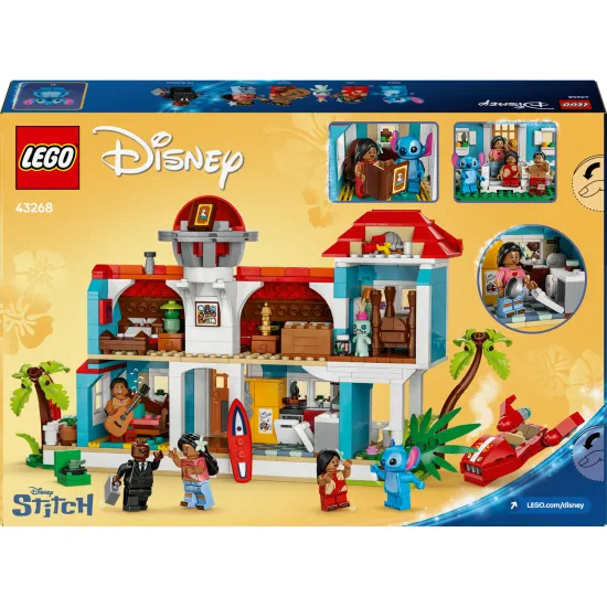 LEGO Disney Lilo és Stitch - Tengerparti ház tele részletekkel és kiegészítőkkel