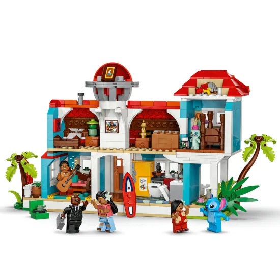 LEGO Disney Lilo és Stitch - Tengerparti ház tele részletekkel és kiegészítőkkel