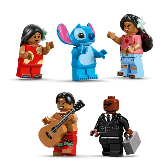 LEGO Disney Lilo és Stitch - Tengerparti ház tele részletekkel és kiegészítőkkel
