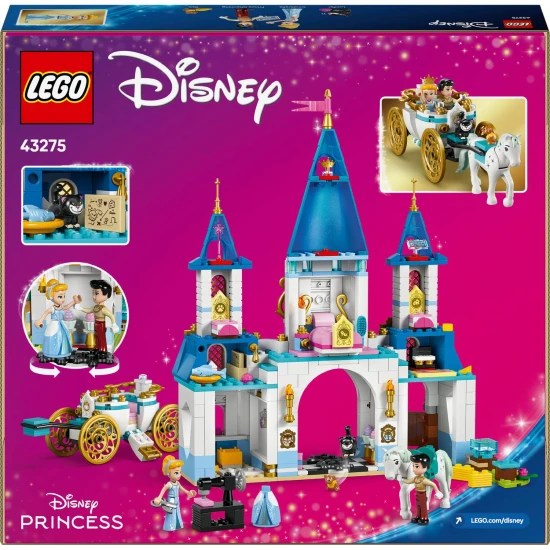 LEGO® Disney Hamupipőke kastélya és hintója – varázslatos építőkészlet karakterekkel és állatokkal a gyermekek kreatív játékához.