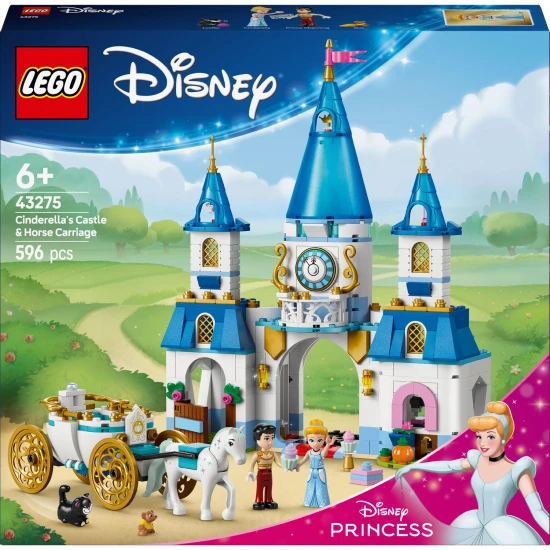 LEGO® Disney Hamupipőke kastélya és hintója – varázslatos építőkészlet karakterekkel és állatokkal a gyermekek kreatív játékához.
