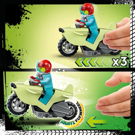 LEGO CITY csimpánz kaszkadőr hurok Fedezze fel az izgalmakat a LEGO CITY kaszkadőrbiciklivel és csimpánzzal