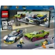 LEGO City 60415 – Rendőrautó és sportautó hajsza minifigurákkal, rendőrrel és bűnözővel