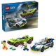 LEGO City 60415 – Rendőrautó és sportautó hajsza minifigurákkal, rendőrrel és bűnözővel