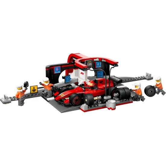 lego city 60443 f1 ferrari pit stop versenyauto