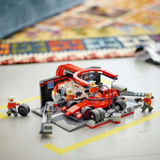 lego city 60443 f1 ferrari pit stop versenyauto