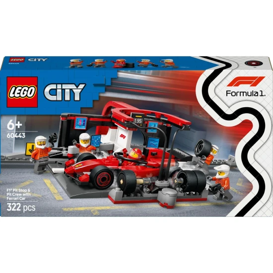 lego city 60443 f1 ferrari pit stop versenyauto