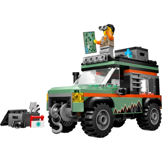 LEGO CITY 4x4 terepjáró hegyi teherautó működő csörlővel és kalandfelszereléssel
