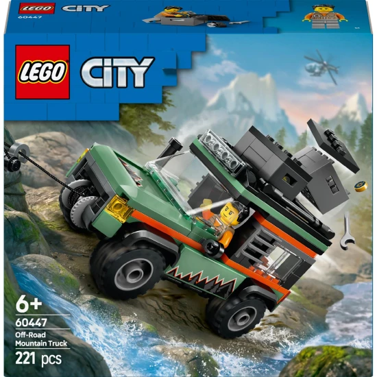 LEGO CITY 4x4 terepjáró hegyi teherautó működő csörlővel és kalandfelszereléssel