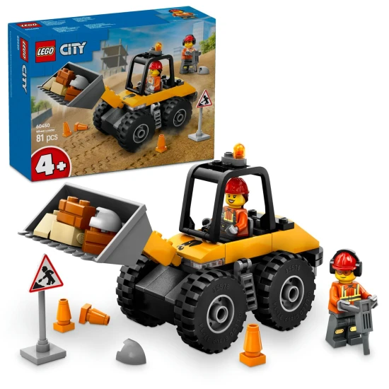 LEGO CITY Sárga építőlapátos rakodógép, nehéz terepen való munkára készen