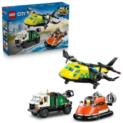 LEGO CITY 60505 Remix Repülőgép, Szervizjármű és Légpárnás jármű
