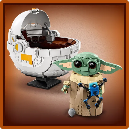 LEGO Grogu™ lebegő babakocsiban – mozgó alkatrészeket tartalmazó részletes készlet a Star Wars rajongóinak.