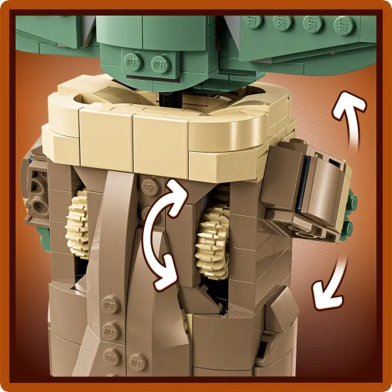 LEGO Grogu™ lebegő babakocsiban – mozgó alkatrészeket tartalmazó részletes készlet a Star Wars rajongóinak.