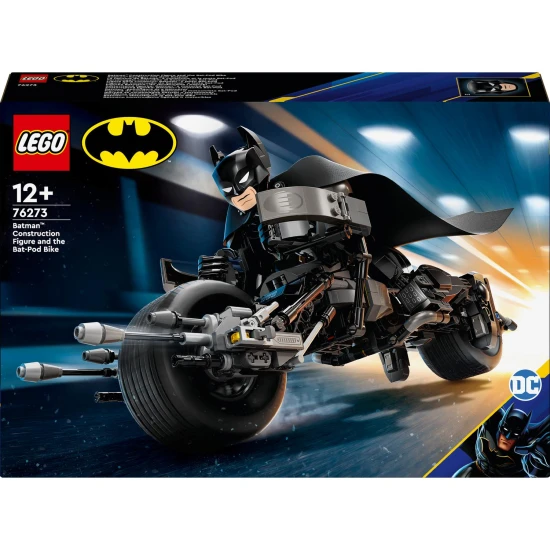 Építhető LEGO Batman motorkerékpárral, LEGO Batman akcióban, LEGO Batman akciófigura, LEGO Batman Bat-Poddal