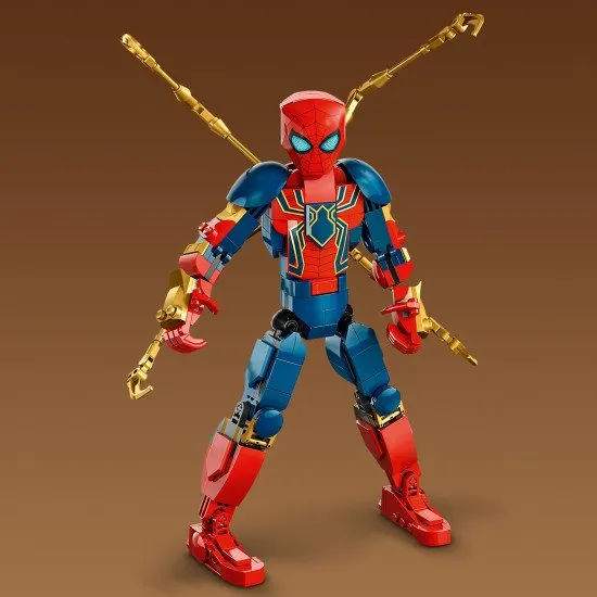 LEGO Iron Spider-Man robotkarokkal, Vas Pókember akciófigura, LEGO Iron Pókember akciópózok, Vas Pókember modern páncélzattal