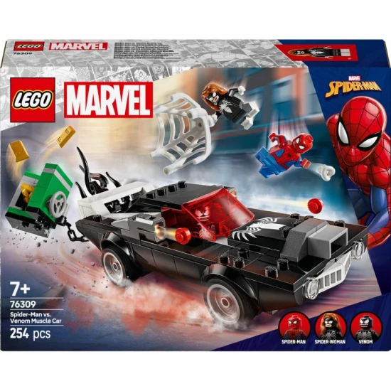 LEGO Spider-Man vs. Venom 76309 – Erőautó Spider-Man, Venom és Spider-Woman minifigurákkal