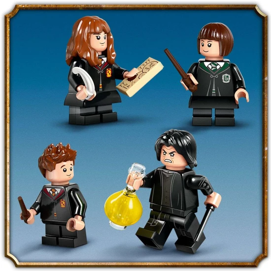 LEGO bájitaltan osztály, Roxfort bájitaltanterem LEGO, Professzor Perselus Piton LEGO, Hermione Granger LEGO, Pansy Parkinson LEGO, Seamus Finnigan LEGO, LEGO Roxfort Portrék