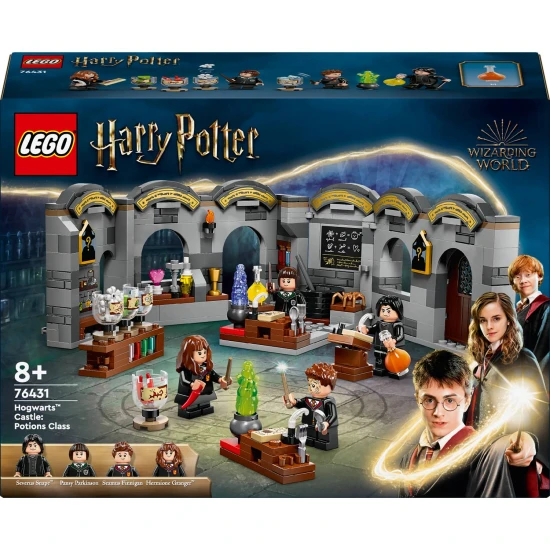 LEGO bájitaltan osztály, Roxfort bájitaltanterem LEGO, Professzor Perselus Piton LEGO, Hermione Granger LEGO, Pansy Parkinson LEGO, Seamus Finnigan LEGO, LEGO Roxfort Portrék