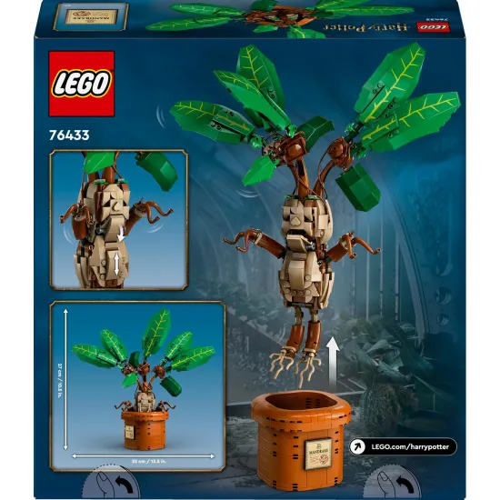 LEGO Harry Potter Mandragora egy edényben mozgatható levelekkel és testtel, a filmsorozat ihlette.