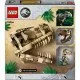 LEGO® Jurassic World T-Rex koponya és kövületek játékkészlet gyerekeknek, állvány információs táblával, nyitható állkapocs és rejtett „borostyán” darab.