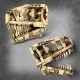 LEGO® Jurassic World T-Rex koponya és kövületek játékkészlet gyerekeknek, állvány információs táblával, nyitható állkapocs és rejtett „borostyán” darab.