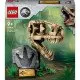 LEGO® Jurassic World T-Rex koponya és kövületek játékkészlet gyerekeknek, állvány információs táblával, nyitható állkapocs és rejtett „borostyán” darab.