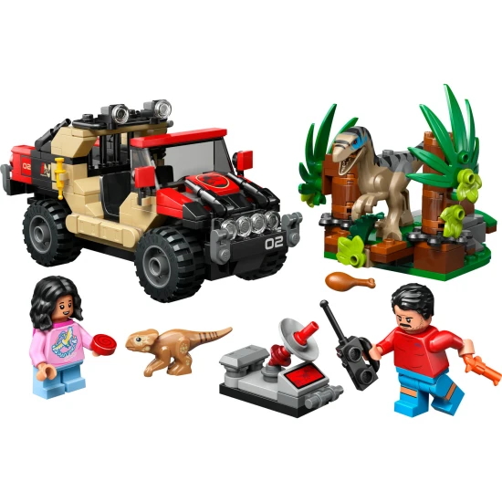 LEGO Jurassic World 76972 Menekülés a raptor elől a terepjáróban Velociraptorral és minifigurákkal