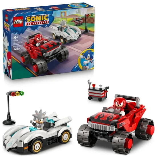 LEGO Sonic The Hedgehog 77118 Silver autója vs. Knuckles monster truckja