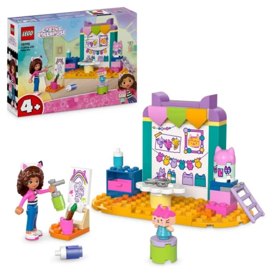 LEGO Gabi varázslatos háza – Teremtés Baby Box-szal: Kreatív készlet gyerekeknek Gabi és Baby Box karakterekkel, festéssel és modellezéssel.