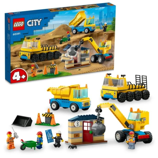 A gyerekek mindennapi építőkké válhatnak ezzel a LEGO City Építőteherautóval és Bontódaruval.