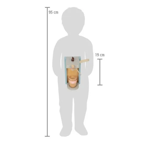 Ízletes fa kávéfőző kiegészítőkkel kis baristáknak.