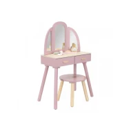 Fa fésülködőasztal székkel Pink
