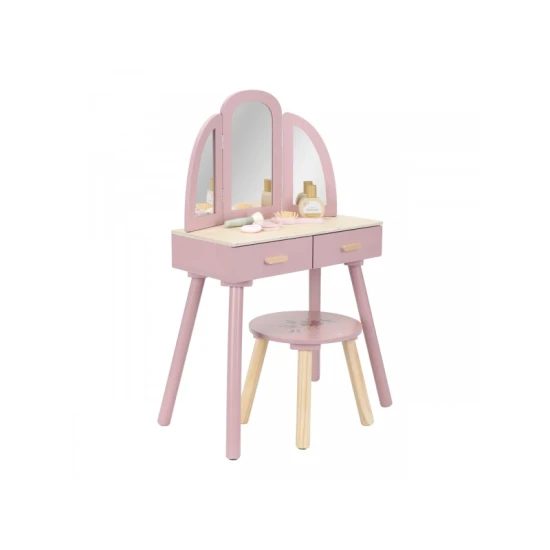 Little Dutch Fa fésülködőasztal székkel Pink Little Dutch Fa fésülködőasztal székkel Pink